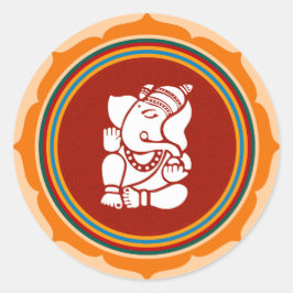 Lotus Ganesha Design Runder Aufkleber