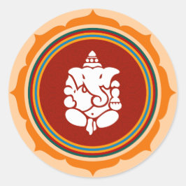 Lotus Ganesha Design Runder Aufkleber
