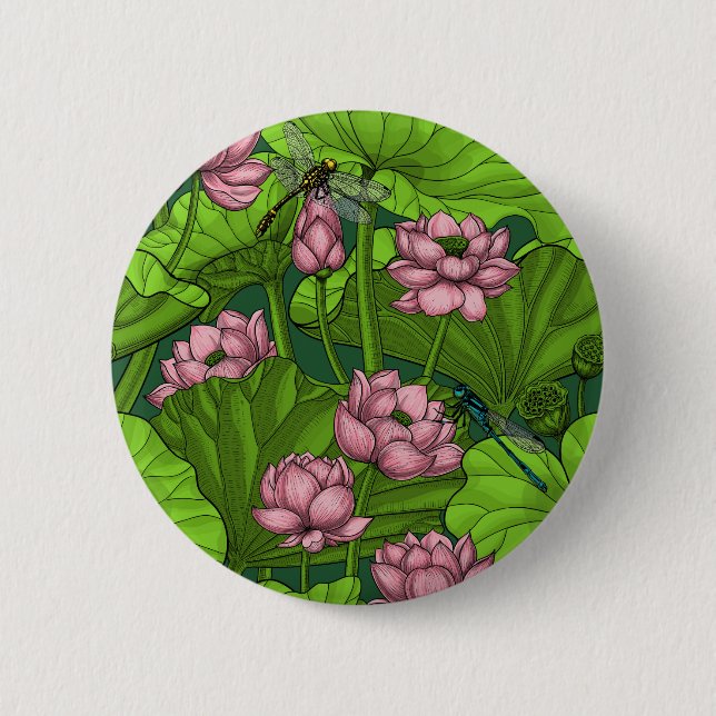 Lotus Garten Button (Vorderseite)