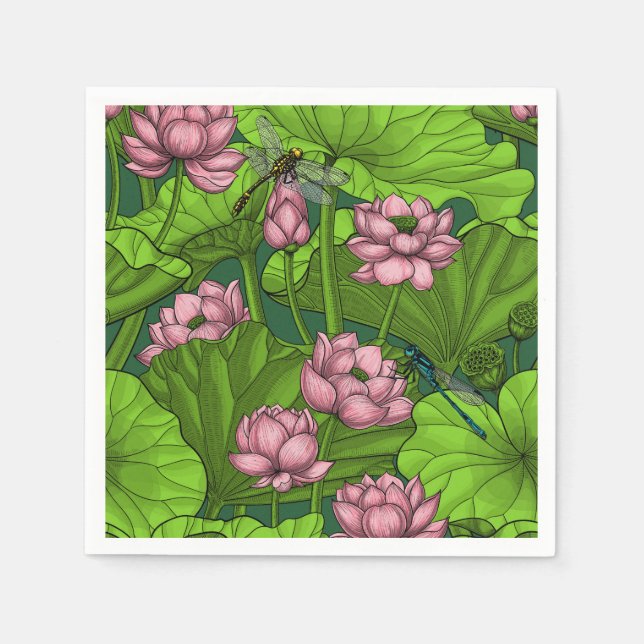 Lotus Garten Serviette (Vorderseite)
