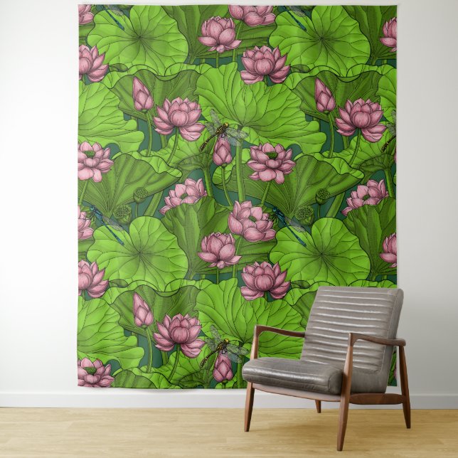Lotus Garten Wandteppich (Beispiel)