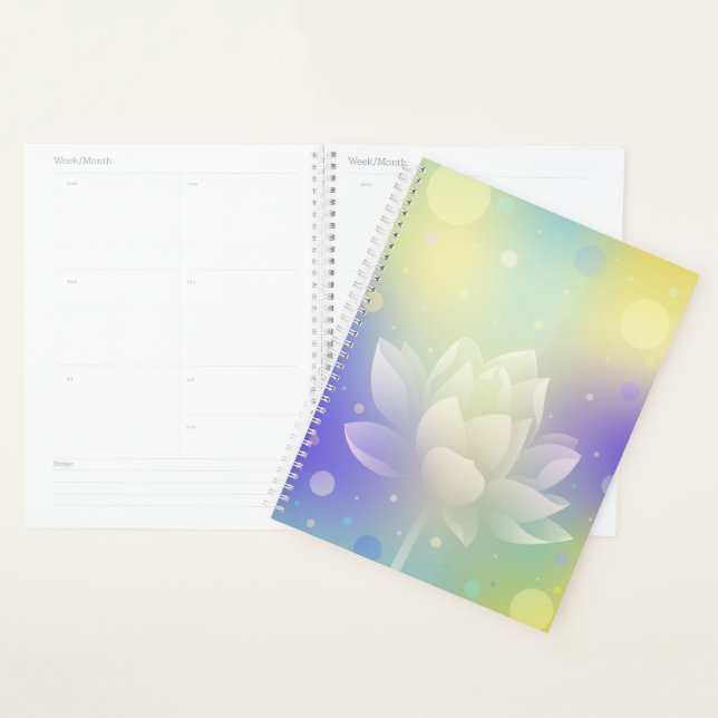 Lotus Glow Hardcover Planner (Devant avec enveloppe)