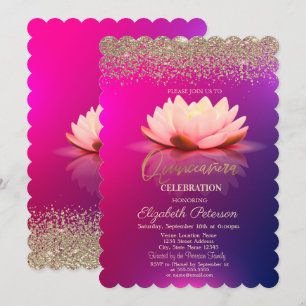 Lotus Gold Confetti Diamond Ombre Einladung