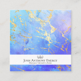 *~* Lotus Gold Pastellnebel Galaxy Universe AP3 Quadratische Visitenkarte