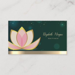 Lotus Gold Stars Streifen Grün Visitenkarte