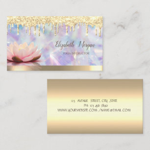 Lotus Gold Tropfen, Cooler Holografischer Yoga Visitenkarte