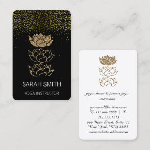 Lotus gold Yoga Mindfulness Glitzer Visitenkarte