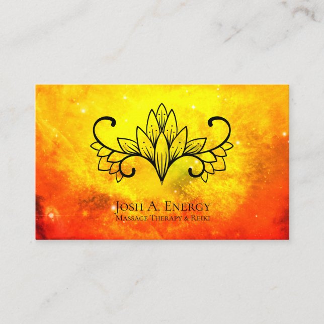 *~* Lotus-Goldgalaxie-Nebelfleck-Universum-Orange Visitenkarte (Vorderseite)