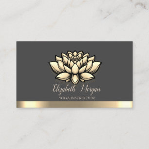 Lotus-Goldstreifen-Yoga-Lehrerin Visitenkarte