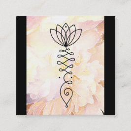 *~* Lotus Heart Peony Blume Floral Reiki Yoga Quadratische Visitenkarte