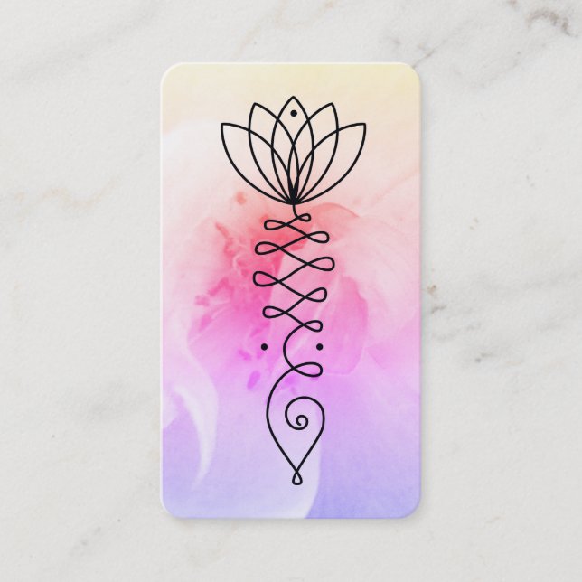 *~* Lotus Heart Reiki Nirvana Yoga Massage Rose QR Visitenkarte (Vorderseite)