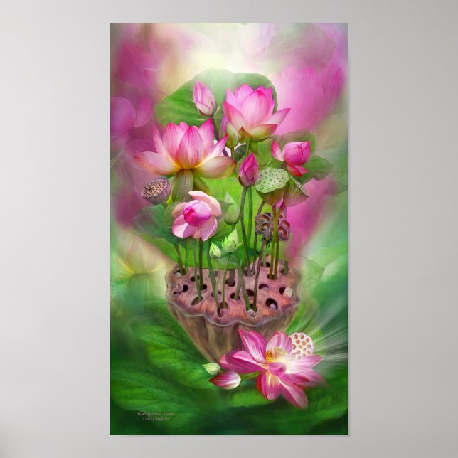 Lotus heilen - Kronchakra Art Poster/Print Poster (Vorne)