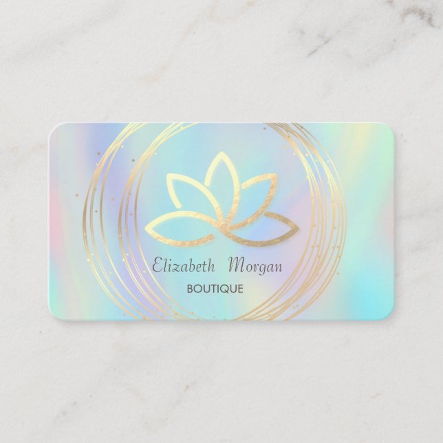 Lotus Holographic beruflich Gold Circles Visitenkarte (Vorderseite)