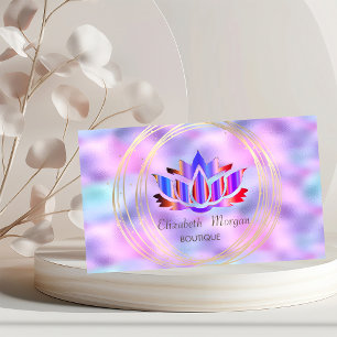 Lotus Holographic beruflich Gold Circles Visitenkarte