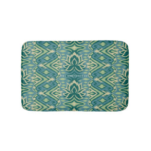 Lotus Ikat Muster - Der weiße Lotus Badematte