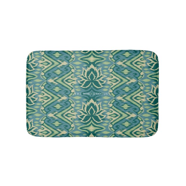 Lotus Ikat Muster - Der weiße Lotus Badematte (Vorderseite)
