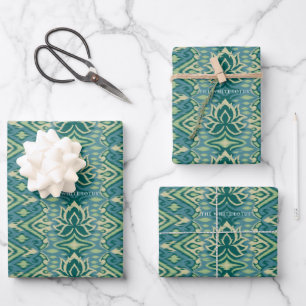 Lotus Ikat Muster - Der weiße Lotus Geschenkpapier Set