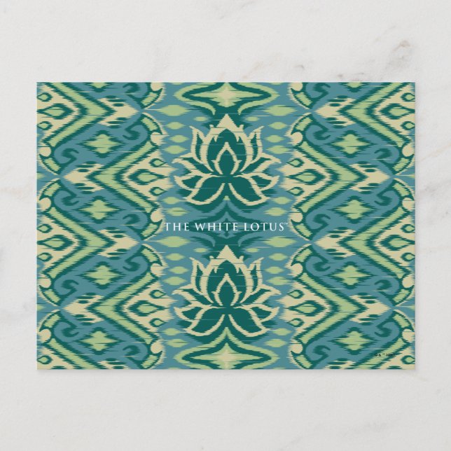 Lotus Ikat Muster - Der weiße Lotus Postkarte (Vorderseite)