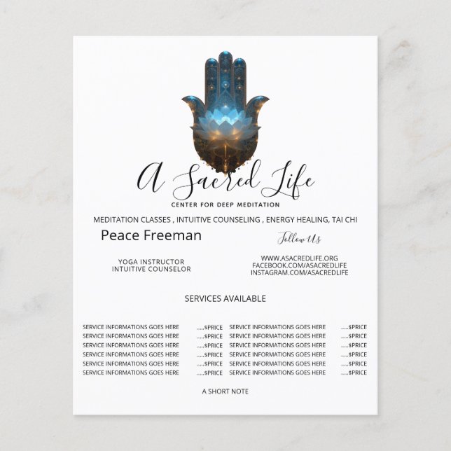 Lotus-Illumination | Hamsa-Hand-Design Flyer (Vorne)