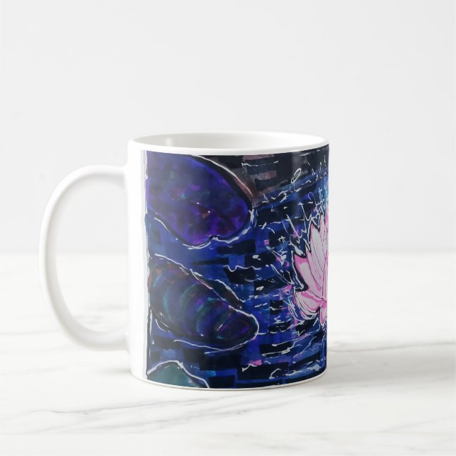 Lotus im dunklen Wasser Kaffeetasse (Links)