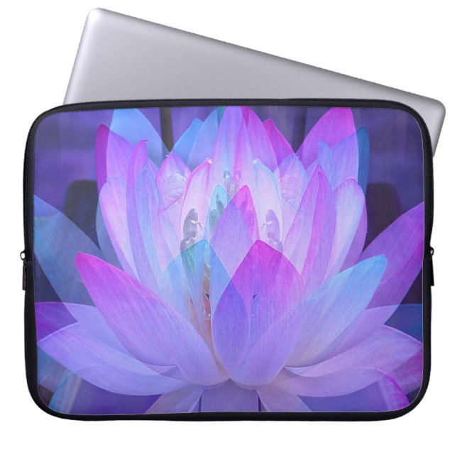 Lotus in Blau... Laptopschutzhülle (Vorderseite)