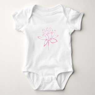Lotus-Kalligraphie (Rosa) Baby Strampler