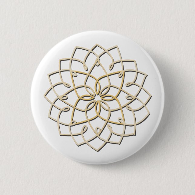Lotus-Knoten-Knopf (weiß) Button (Vorderseite)