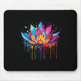 Lotus Kunst, Farbspritzer, Yoga Mousepad