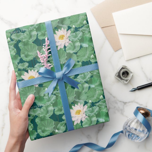 Lotus Lagoon Muster - Der weiße Lotus Geschenkpapier (Schenken)