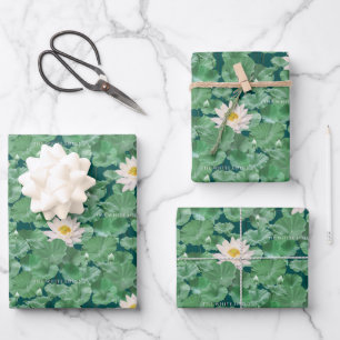 Lotus Lagoon Muster - Der weiße Lotus Geschenkpapier Set