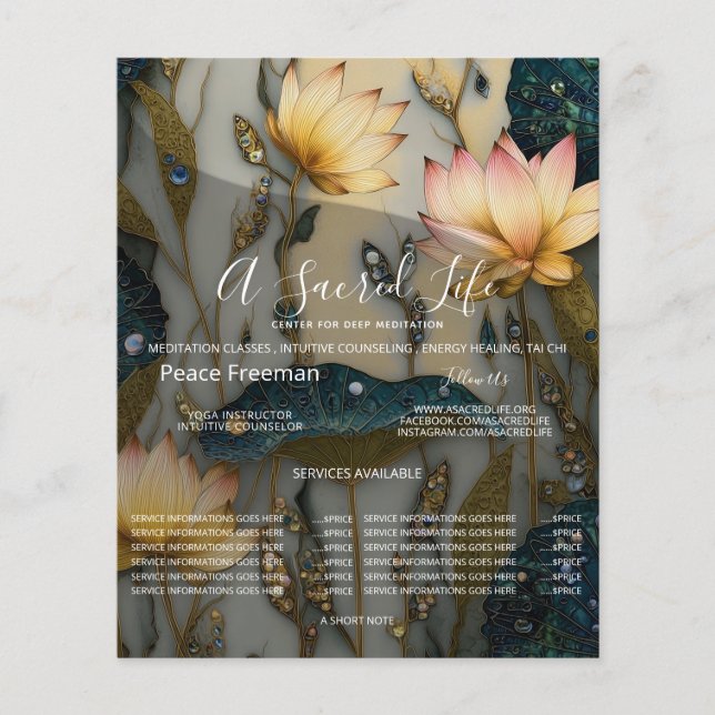 Lotus Light Awakening | Botanisches Design Flyer (Vorne)