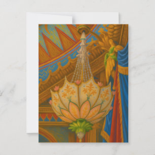 Lotus Light - Royal Pavilion Kronleuchter Print Postkarte