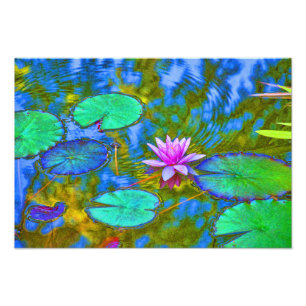Lotus-Lilien-Auflage-Wasser-Lilie in einem Fotodruck
