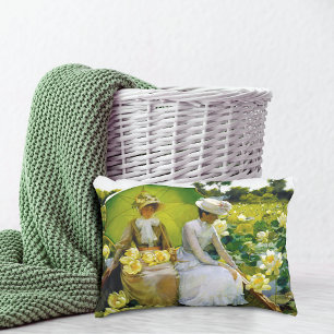 Lotus Lilies Jaune Charles Curran Accent Coussin