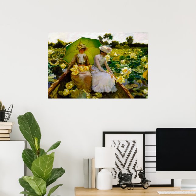 Lotus Lilies von Charles Courtney Curran Poster (Heimbüro)