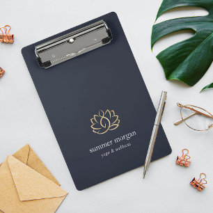 Lotus-Logo für Navy und Gold Mini Klemmbrett
