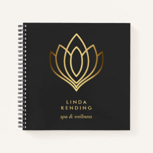 Lotus-Logo   Grau   Personalisiert Monogramm Notizbuch