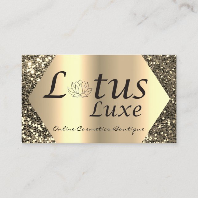 Lotus Lux Makeup Eyebrows Lashes Gold Social Media Visitenkarte (Vorderseite)