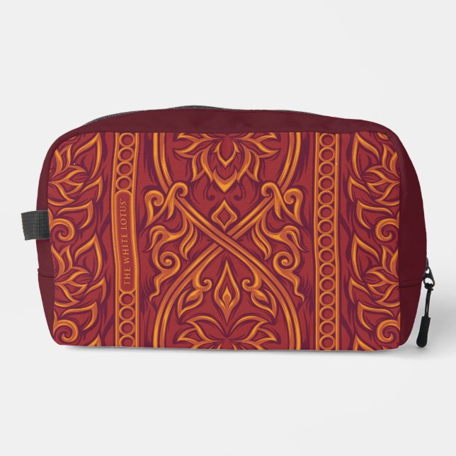 Lotus Luxe TapestPattern - Der weiße Lotus Waschbeutel (Vorderseite)