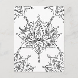 Lotus Mandala Blumenmuster Erwachsene Farbgebung Postkarte
