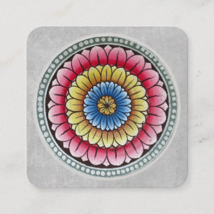 Lotus Mandala Business Card Quadratische Visitenkarte