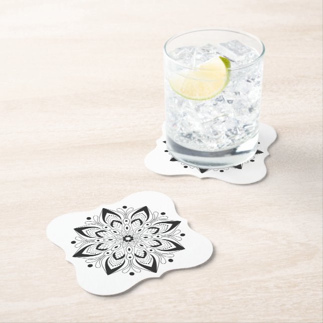 Lotus Mandala Design Paper Untersetzer (Vor Ort)