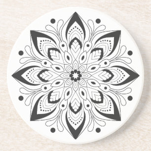 Lotus Mandala Design Sandstone Untersetzer