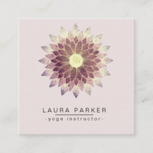 Lotus-Mandala-Farben-Yoga-Lehrer holistisch Quadratische Visitenkarte