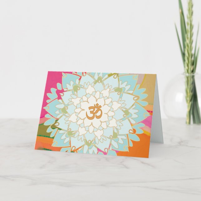 Lotus-Mandala-Gruß-Karte Karte (Vorderseite)