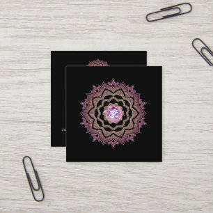 Lotus Mandala Om Symbol für moderne Energieheilung Quadratische Visitenkarte