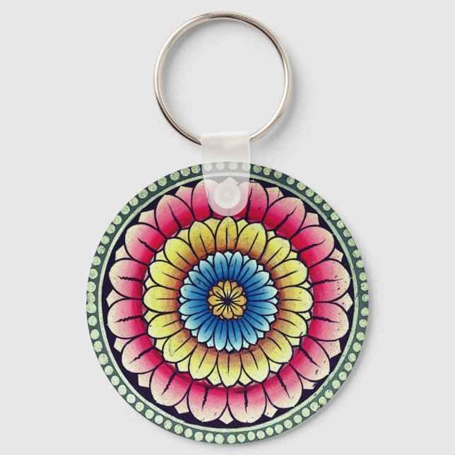 Lotus Mandala Schlüsselanhänger (Vorderseite)