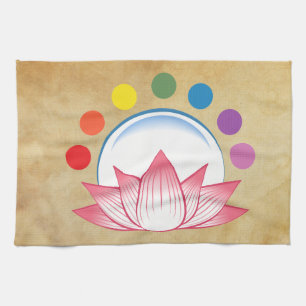 Lotus mit chakra handtuch