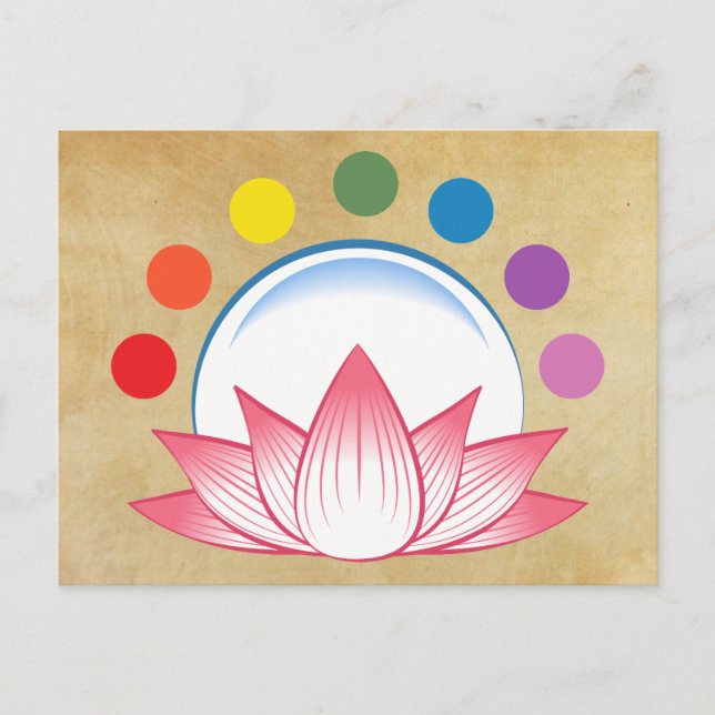 Lotus mit Chakra Postkarte (Vorderseite)
