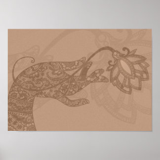Lotus Mudra Mehndi kleines Poster